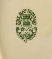 Zsolnay gyűrűs tálka. Kézzel festett, jelzett, kis kopással 12 cm