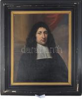 Flamand festő, XVII. sz. második fele: Nemes úr portréja. Olaj, vászon. Jelzés nélkül. Restaurált, d...