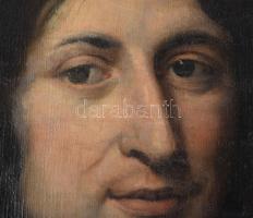 Flamand festő, XVII. sz. második fele: Nemes úr portréja. Olaj, vászon. Jelzés nélkül. Restaurált, d...