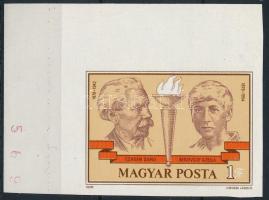 1978 Czabán Samu és Berzeviczy Gizella ívsarki vágott bélyeg