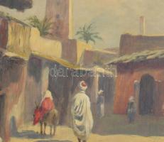 báró Szveteney György (1871-1952), 2 db mű: Keleti piac és orientális utcarészlet járókelőkkel. Olaj...