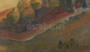 báró Szveteney György (1871-1952), 2 db mű: Keleti piac és orientális utcarészlet járókelőkkel. Olaj...