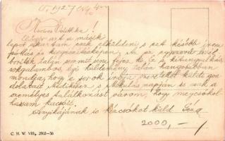 1927 Gruss vom Nikolo / Üdvözlet a Mikulástól / Christmas greeting art postcard with Saint Nicholas ...