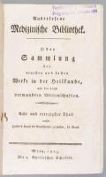 Hecker, D. August Friedrich: Kunst die Krankheiten der Menschen zu heilen, nach den neuesten Verbesserungen in der Arzneywissenschaft. Zweyter Theil (von 2). Ausschlagsfieber. Hektische und phthisische Fieber. Chronische Krankheiten. 2. verbesserte Auflage.  Auserlesene medizinische Bibliothek oder Sammlung der neuesten und besten Werke in der Heilkunde, und den damit verwandten Wissenschaften 48. Wien, 1805. Ghelenischen Schriften. 551p. Korabeli kartonált papírkötésben