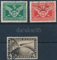 1925-1928 Közlekedési kiállítás sor Mi 370-371 + Légiposta bélyeg Mi 424 (Mi EUR 65.-)