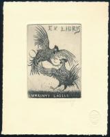 Muzsnay Ákos (1945-): Ex libris Uhrinyi László. Rézkarc, papír. Jelzett. 10,5×8 cm
