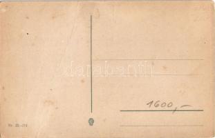 Üdvözlet Krampusztól! / Krampus greeting art postcard with dog and birch. Nr. 22-211. s: H. Schubert...