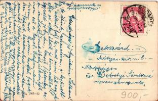 1930 Üdvözlet a Krampusztól! Postás Krampusz / Postman Krampus greeting art postcard. C. H. W. VIII/...