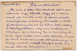 1913 Üdvözlet a Krampusztól! / Krampus greeting art postcard, textile (fl)