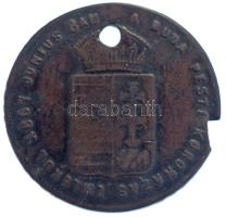 1867. "Érem I. Ferenc József budai koronázására" ezüstözött bronz emlékérem "A BUDA PESTI KORONÁZÁS EMLÉKÜL 1867 JUNIUS 8 ÁN / EMLÉKÜL AZ 1865. ÉVI ORSZÁG GYÜLÉS MEGNYITÁSÁRA PESTEN - ORSZÁG HÁZ", "EMLÉK PÉNZ - UNGARISCHE DENK MÜNZE" peremirattal (38mm) T:VG patina, lyuk, anyaghiány