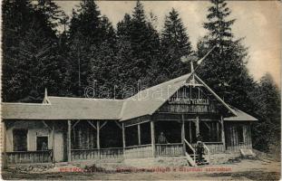 Petrozsény, Petrosani; Gambrinus vendéglő a Szurduk-szorosban, étterem. Herz Henrik kiadása, képeslapfüzetből / restaurant by Pasul Surduc, from a postcard booklet (EK)