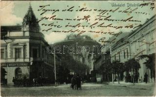 1905 Déva, vár, Hirsch Testvérek üzlete. Kroll Gyula kiadása / castle, shops (EB)