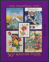 1989 Pro Philatelia vágott blokk (gumihiba / gum disturbance)