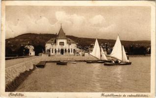 1926 Révfülöp, hajóállomás, csónakkikötő (EB)