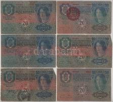 1912-1915. 10K + 20K + 100K (9db) különböző bélyegzésekkel T:VG