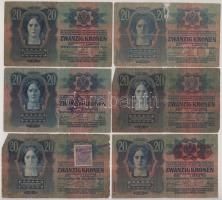 1912-1915. 10K + 20K + 100K (9db) különböző bélyegzésekkel T:VG