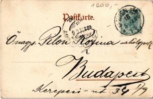 1902 Für die schlimmen Mädchen / Krampusz üdvözlet / Krampus greeting art postcard. litho (fl)