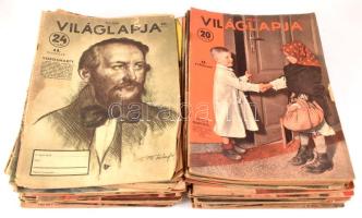 1932 - 1944 Tolnai Világlapja 50 száma, a többsége háború előtti, közte egymást követő számok, 2 húsvéti és újévi számmal, változó állapotban, közte egy viseltes állapotú.