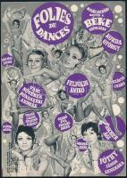 1972 Folies de dances, Bogár Richárd revüje a Béla kupolában, Korda György, Felföldi Anikó, villamosplakát, papír, jelzés nélkül, Egyetemi Nyomda, 24x17 cm