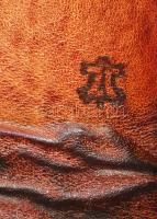 Zajácz Tamás (1952-): Kompozíció. Bőrkép, faroston, jelzett a hátoldalán, 25x19 cm