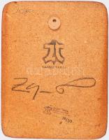 Zajácz Tamás (1952-): Kompozíció. Bőrkép, faroston, jelzett a hátoldalán, 25x19 cm