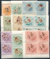 1953 Népstadion sor 5Ft nélkül négyes tömbökben, a 80f és 3Ft számvízjellel (34.000)