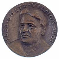 1970 k. "Soltz Vilmos 1833-1901 / Országos Magyar Bányászati és Kohászati Egyesület" bronz emlékérem névre szólóan gravírozva, díszdobozban (66mm) T:AU