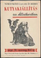 1964 Nemzetközi C.A.C.I.B. és Derby Kutyakiállítás az Állatkertben. Villamosplakát, papír, jelzés nélkül, Pátria Nyomda, Bp., lapszéli elszíneződéssel, 25x17,5 cm.