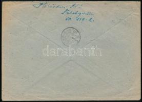 1946 (20. díjszabás) Ajánlott levél készpénzes bérmentesítéssel és szükségragjeggyel "FELSŐGALL...