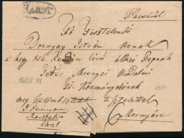 1837 Portós levél 4kr portóval 6-ra javítva / Unpaid cover, 4kr improved to 6kr, "HAHOT" (...