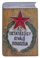 1960 k. "Az Oktatásügy Kiváló Dolgozója" zománcozott fém jelvény eredeti tokban T:AU