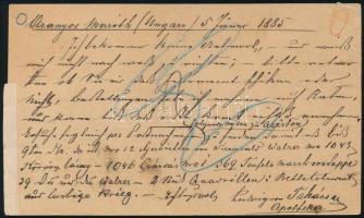 1885 Ajánlott díjjegyes levelezőlap 2 x 5kr díjkiegészítéssel, Aranyos-Marótról Bécsbe / Registered ...