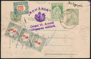 1921 Levelezőlap Romániából 126f portóval / Postcard from Romania with 126f postage due fee