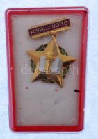 1970 k. "Kiváló Újító aranyfokozat" aranyozott, műgyantás bronz kitüntető jelvény tokban T...