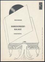 1973 Pándi Mariann: Hangversenykalauz, versenyművek. Villamosplakát, papír, jelzés nélkül, Zrínyi (T) Nyomda, 23,5x17 cm.