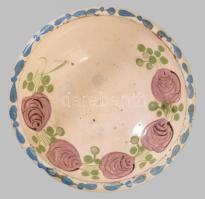 Tál. Alföld, cca 1900, kis mázhibákkal, d: 18,5 cm