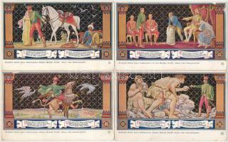 BUDAPEST - 12 db RÉGI képeslap: Egyetem utca 5. Erzsébet Királyné Szálló étterem és söröző pince, Sá...