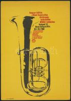 1966 Hangszer kiállítás a Német Demokratikus Köztársaság rendezésében MÉMOSZ Székházban, Bp., Dózsa György út 84/a. Villamosplakát, papír, jelzett a plakáton (Horswendl?), Zrínyi (T) Nyomda, 25x17,5 cm.