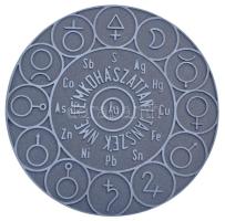 1984. "NME Fémkohászattani Tanszék" egyoldalas fém emlékérem fémek vegyjeleivel, illetve a hozzájuk tartozó alkímiai jelekkel, hátoldalán "A 40 éves találkozó emlékére - Sopron, 1984. IX. 5-7." gravírozással (98mm) T:AU