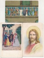 40 db RÉGI vegyes motívum képeslap, üdvözlőlap, festmény, zsánerlapok stb. / 40 pre-1945 mixed motiv...