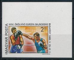 1985 Ökölvívó VB ívsarki vágott bélyeg
