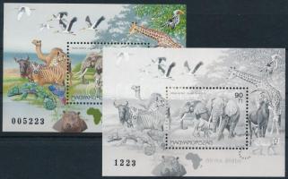 1997 Földrészek állatai normál és feketenyomat blokk fekete sorszámmal / Mi block 242 + blackprint w...
