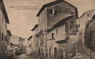 Assisi Via Principe di Napoli and the house of Pietro Metastasio