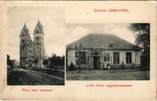 1916 Lébény, Római katolikus templom, Lászl István üzlete és saját kiadása (EK)