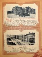 Album für illustrierte Postkarten. 132 db RÉGI külföldi és magyar város képeslap (főleg 1905 előtti)...