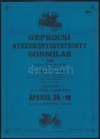 1971 Gépkocsi nyereménybetétkönyv sorsolás május 19-én és 20-án Győrött a Kisfaludy Színházban. Vill...