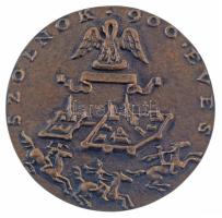 Búza Barna (1910-2010) 1975. "Szolnok 900 éves" kétoldalas bronz emlékérem (97mm) T:AU