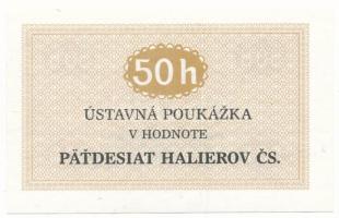 Csehszlovákia 1986. 50h (börtönpénz) vízjeles papíron T:UNC Czechslovakia 1986. 50 Halerů (prison money) on watermarked paper C:UNC