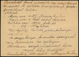 1945 (2. díjszabás) Ajánlott levelezőlap 5 db bélyeggel, szükségragjeggyel / Registered postcard wit...