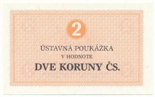Csehszlovákia 1986. 2K (börtönpénz) vízjeles papíron T:UNC Czechslovakia 1986. 2 Koruny (prison money) on watermarked paper C:UNC